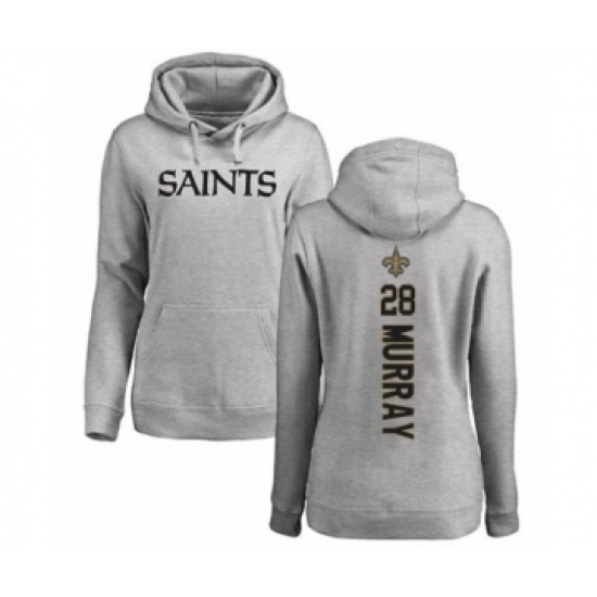 Football Women's New Orleans Saints #28 Latavius Murray Ash Backer Pullover Hoodie