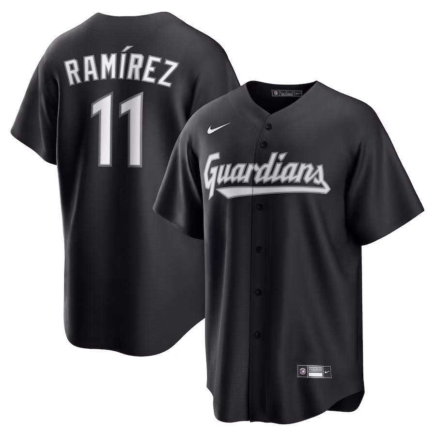Men's Cleveland Guardians José Ramírez Nike Black Replica Player Jersey