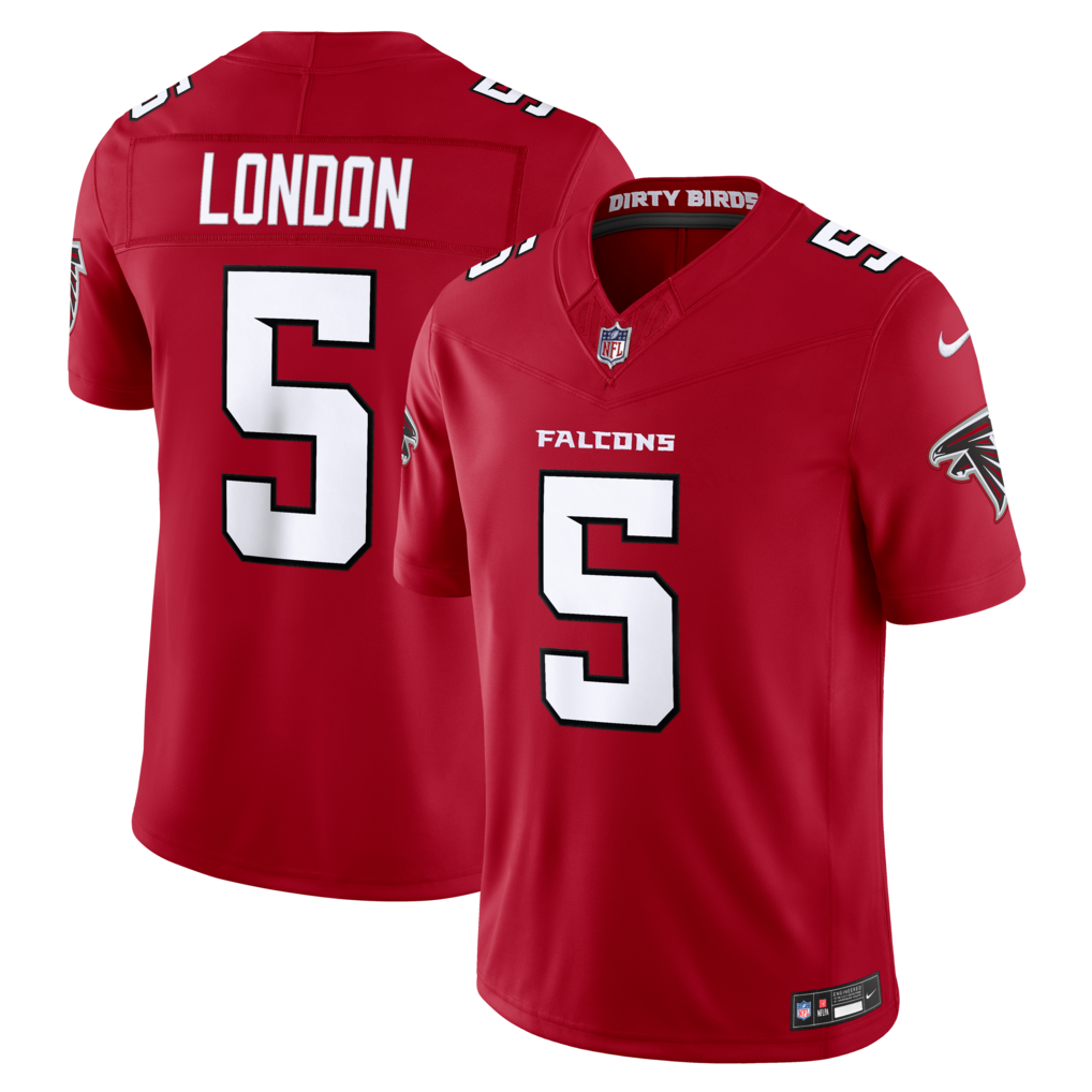 Men's Atlanta Falcons Drake London Nike Red Vapor F.U.S.E. Sewn Down Limited Jersey