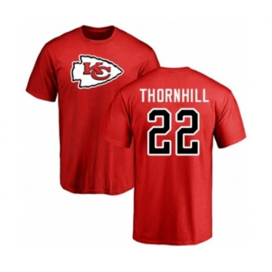 Football Kansas City Chiefs #22 Juan Thornhill Red Name & Number Logo T-Shirt