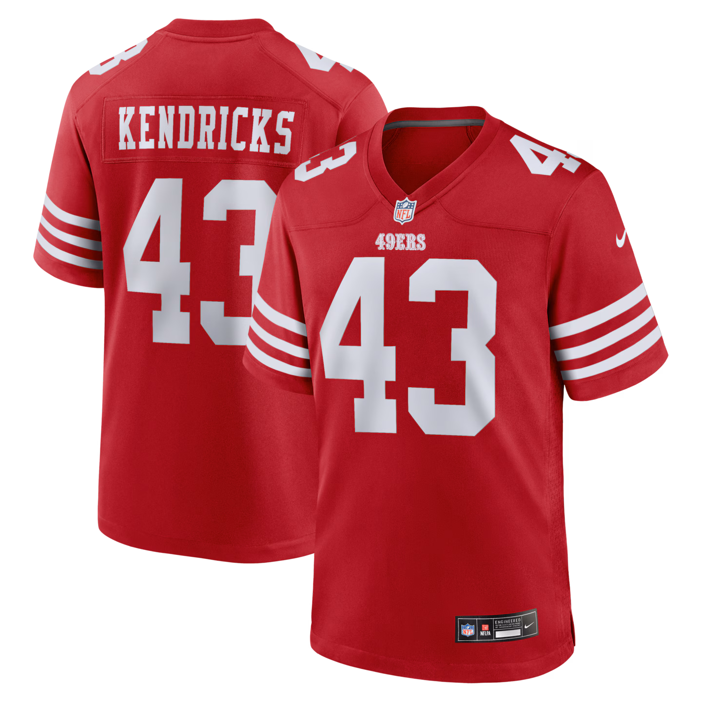 Men's San Francisco 49ers Eric Kendricks Nike Scarlet Team Game Jersey