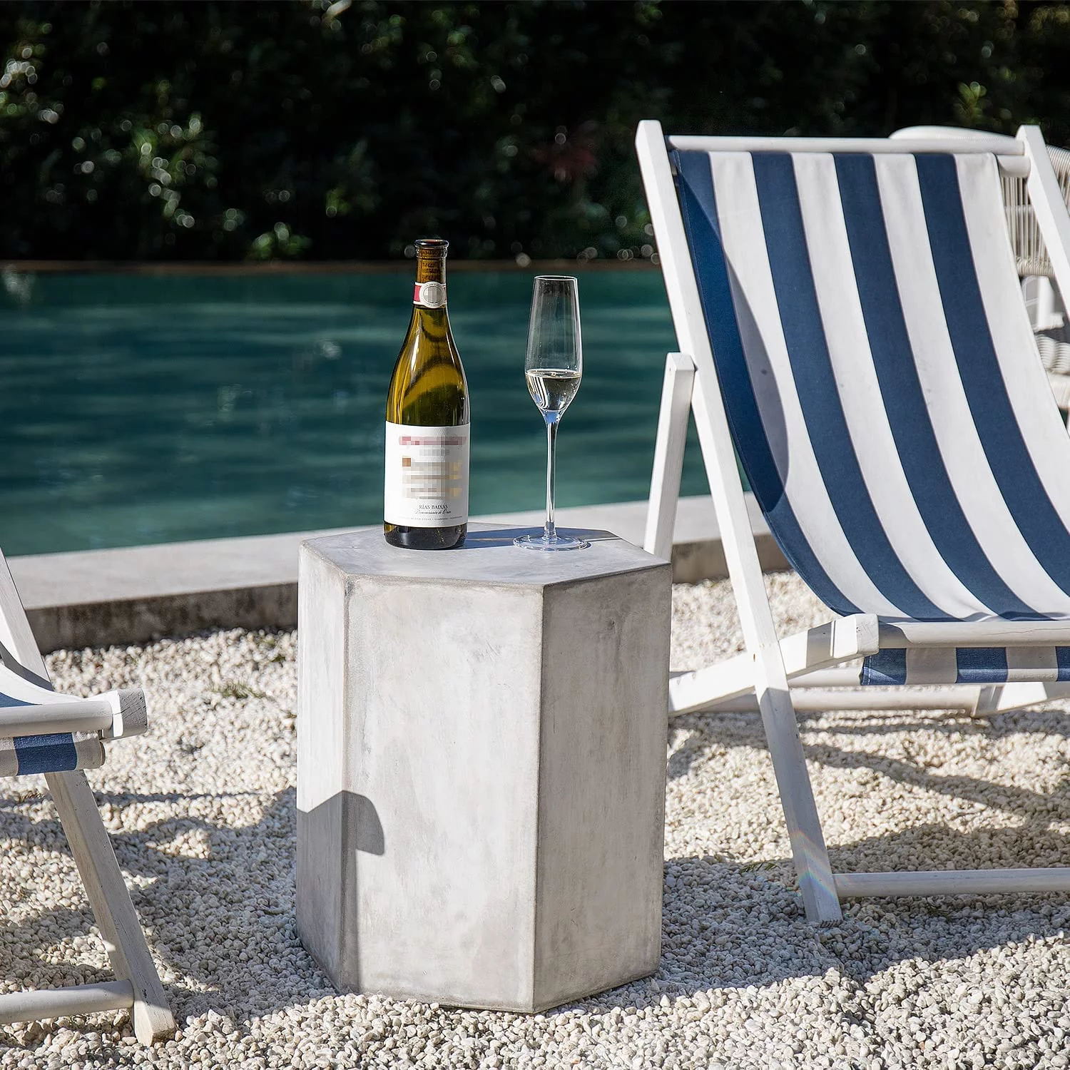 COSIEST Concrete Accent End Table, Hexagonal Shape Side Table, 14.5x12.5x16 - Curated Treasures Market