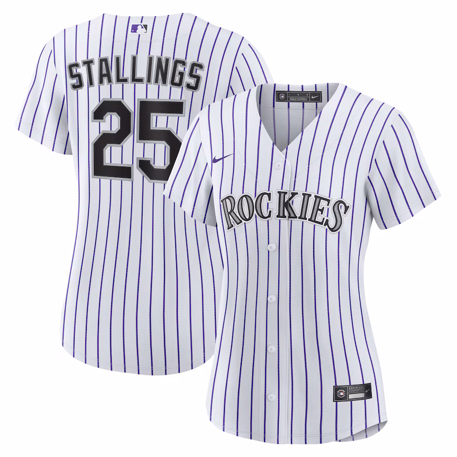 Women's Colorado Rockies Jacob Stallings Nike White Home Replica Jersey