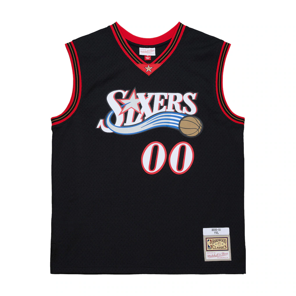 Men's Philadelphia 76ers Mitchell & Ness x Playboi Carti Black 2000-01 Swingman Jersey