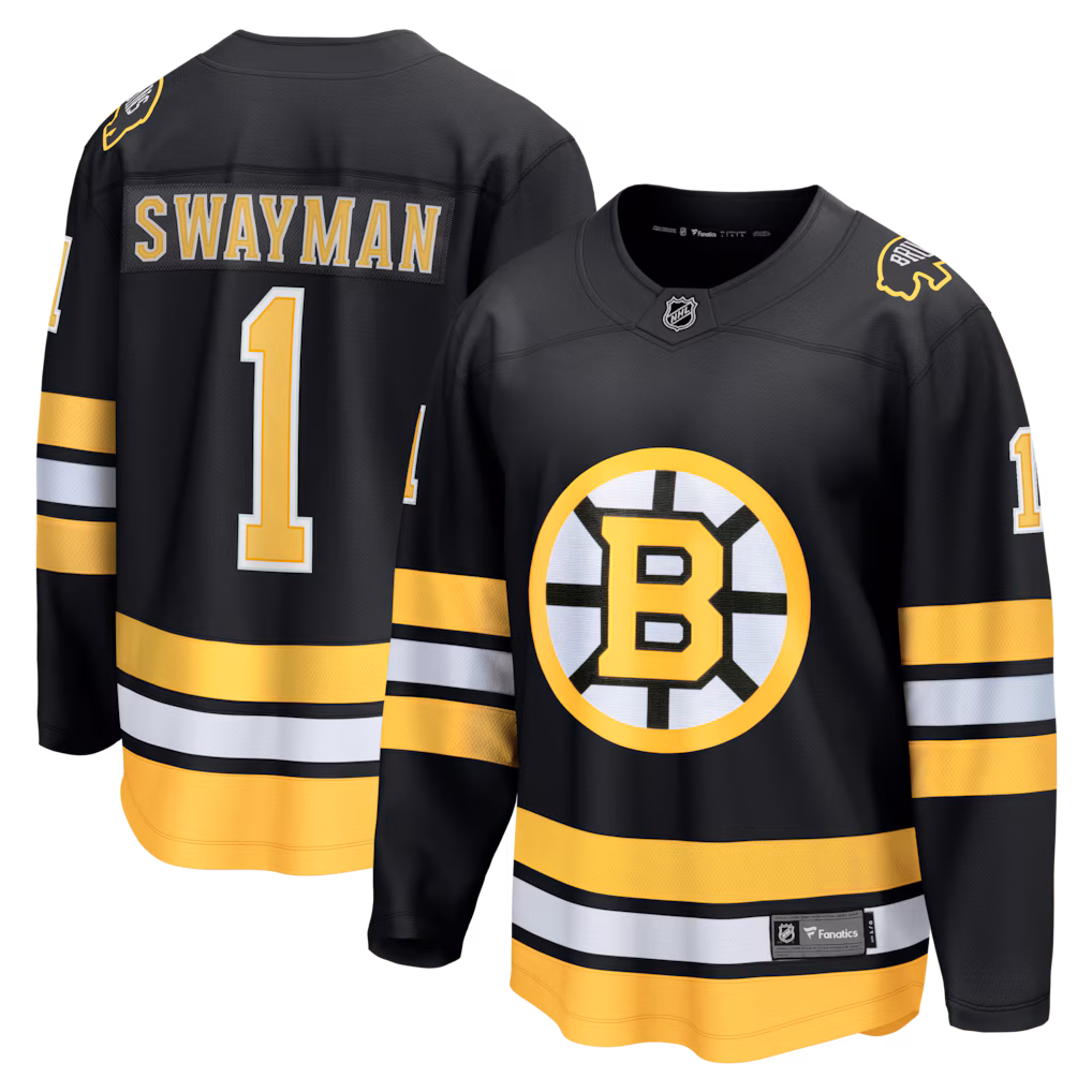 Men's Boston Bruins Jeremy Swayman Fanatics Black Home Breakaway Jersey