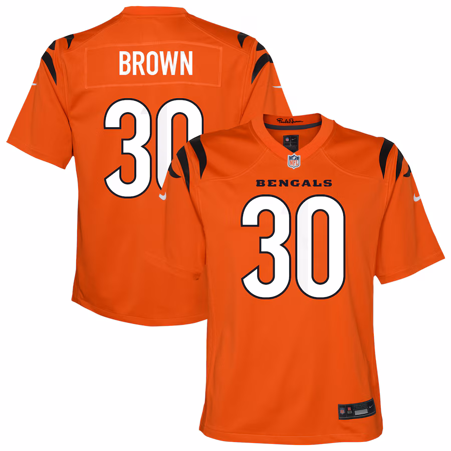 Youth Cincinnati Bengals Chase Brown Nike Orange Alternate Game Jersey