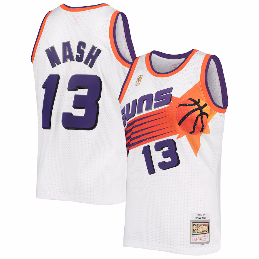 Men's Phoenix Suns Steve Nash Mitchell & Ness White 1996/97 Hardwood Classics Swingman Jersey