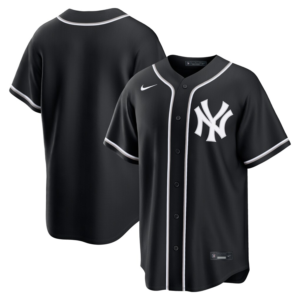 Men's New York Yankees Nike Fashion Replica Black Out Jersey
