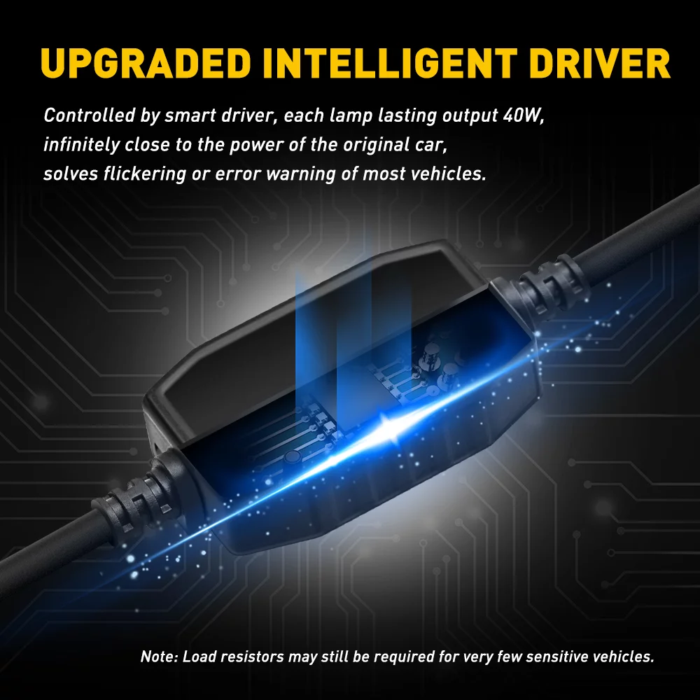 AUXITO 9012 HIR2 LED Headlight Bulb,120W 24000 Lumens, 700% Brighter, 6500K Cool White, Replace hi/lo Beam Halogen, Pack of 2