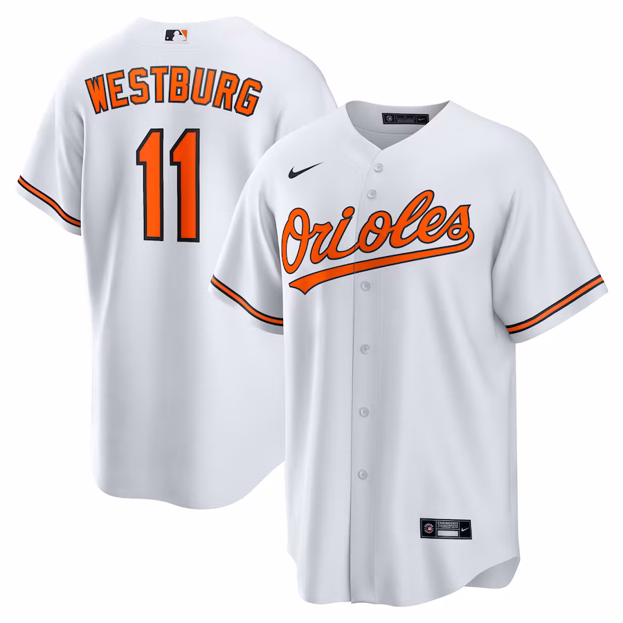 Men's Baltimore Orioles Jordan Westburg Nike White Home Replica Jersey
