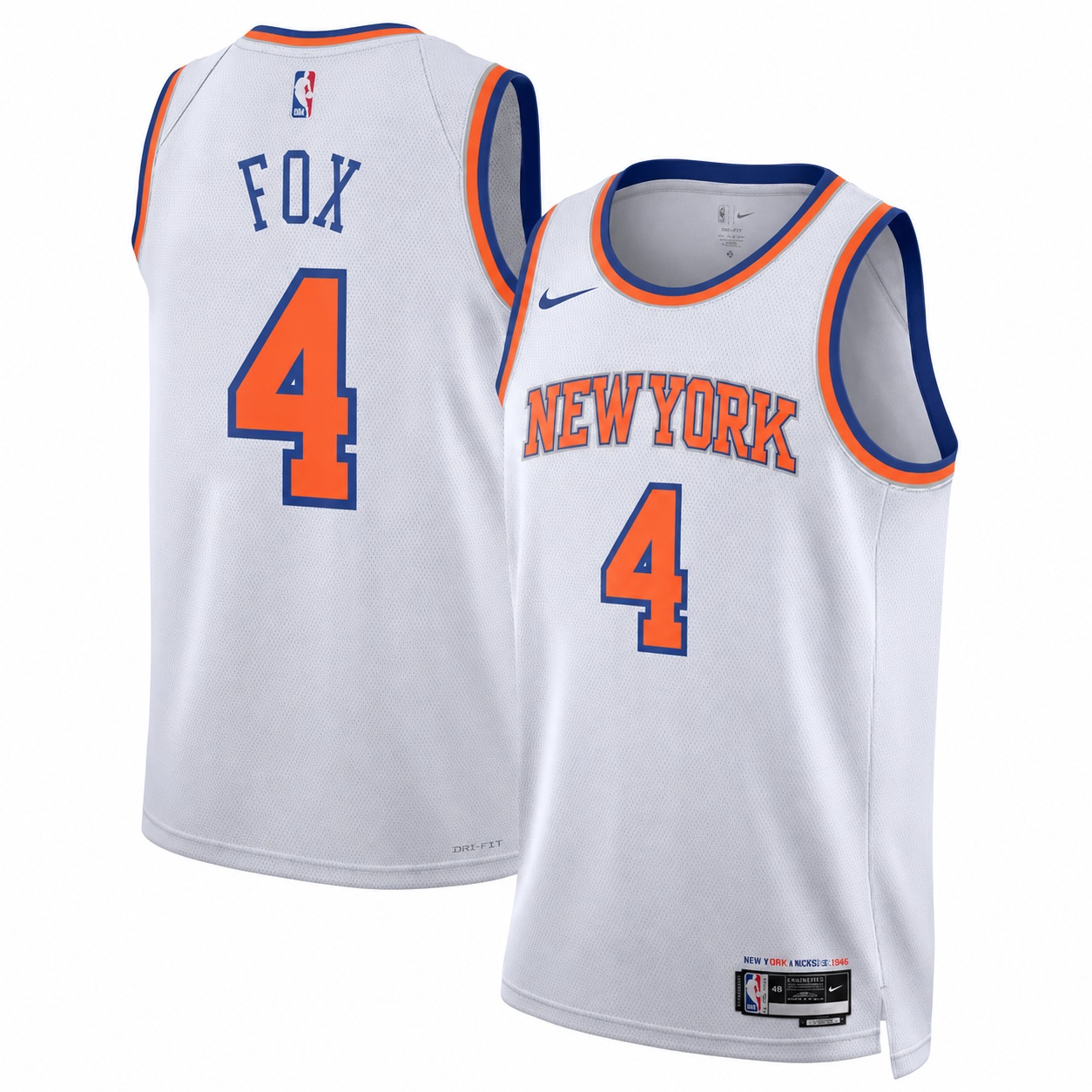 Men's New York Knicks Fanatics White Fast Break Custom Jersey - Association Edition - fox