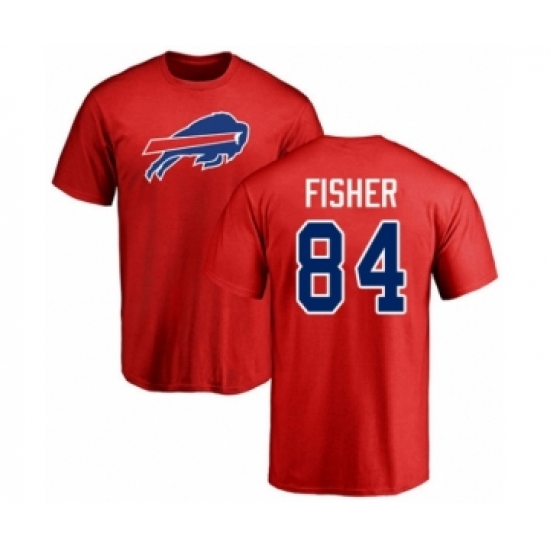 Football Buffalo Bills #84 Jake Fisher Red Name & Number Logo T-Shirt
