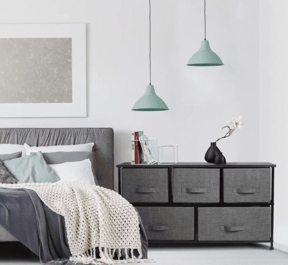 SalonMore Dresser with 5 Drawers. Dressers for Bedroom. Fabric Storage Tower. Hallway. Entryway. Closets. Sturdy Steel Frame. Wood Top. Easy Pull Handle