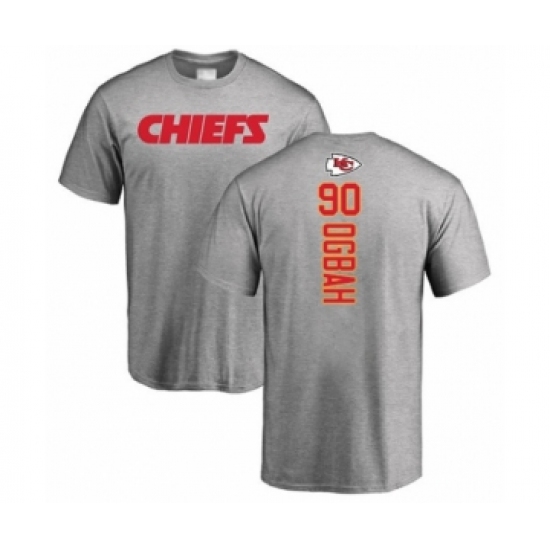 Football Kansas City Chiefs #90 Emmanuel Ogbah Ash Backer T-Shirt