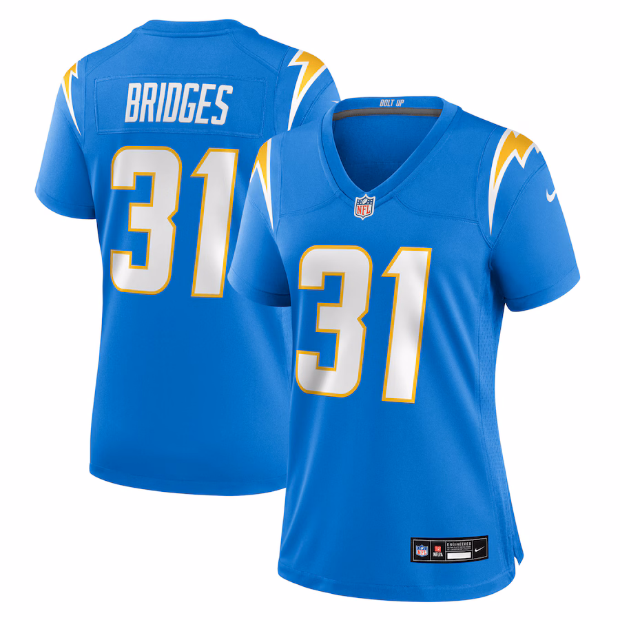Women's Los Angeles Chargers Trikweze Bridges Nike Powder Blue Team Game Jersey