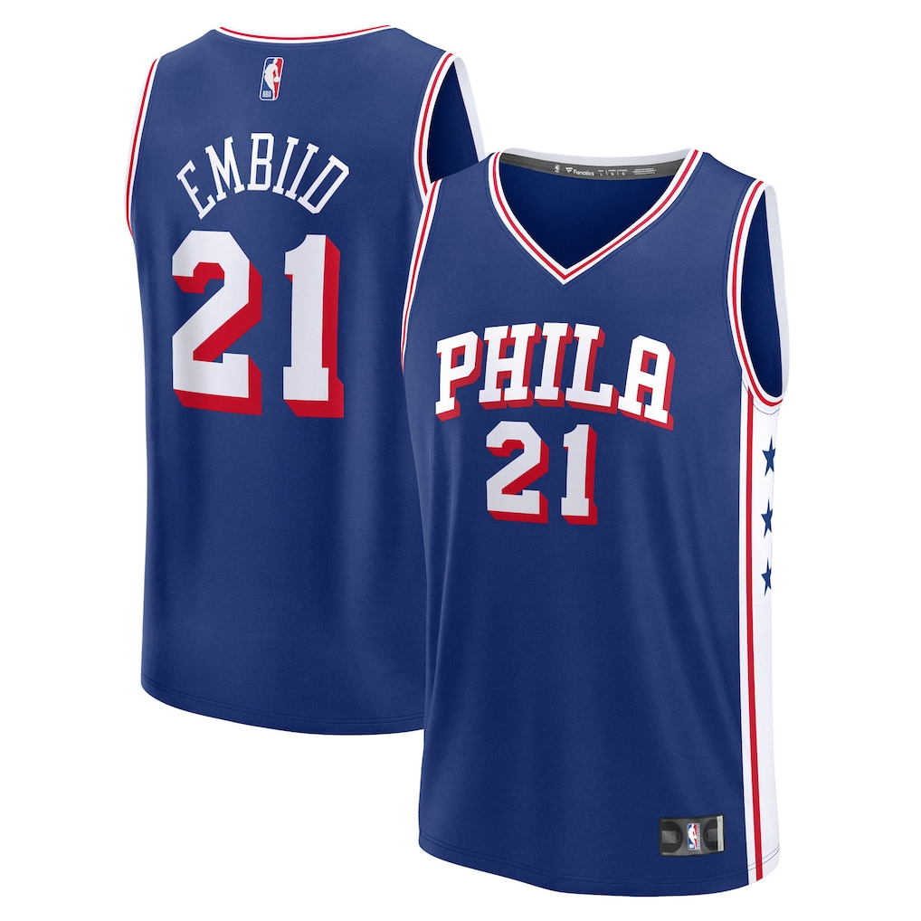 Men's Philadelphia 76ers Joel Embiid Fanatics Royal Fast Break Replica Player Jersey - Icon Edition