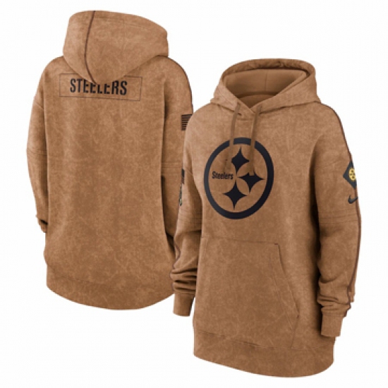 Women's Pittsburgh Steelers Nike Brown 2023 Salute to Service Pullover Hoodie