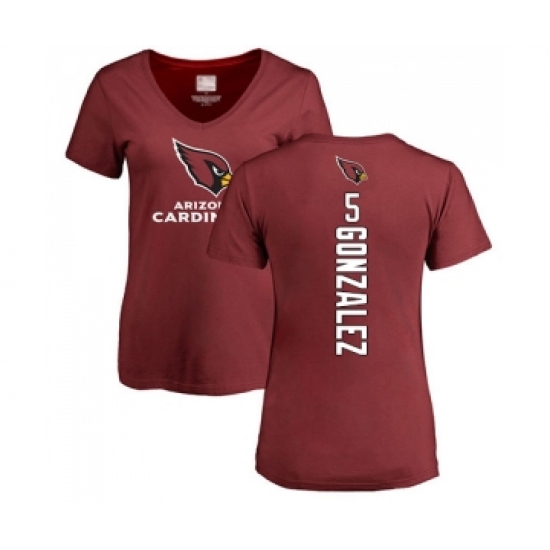 Football Women's Arizona Cardinals #5 Zane Gonzalez Maroon Backer T-Shirt