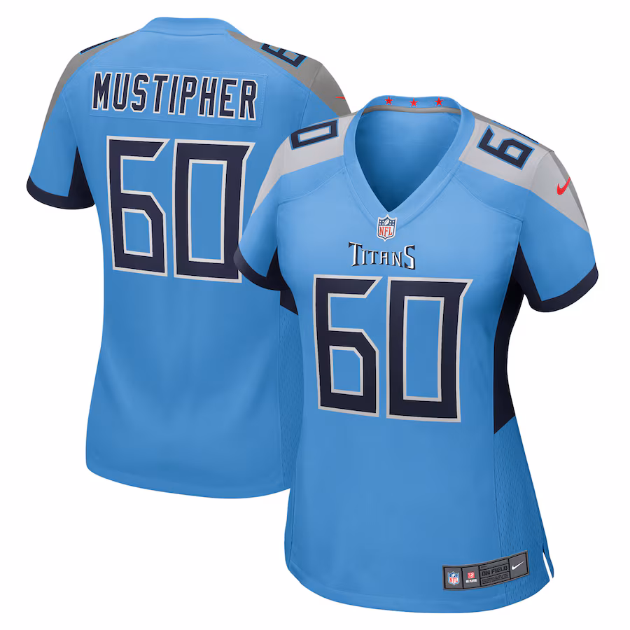 Women's Tennessee Titans Sam Mustipher Nike Light Blue Team Game Jersey
