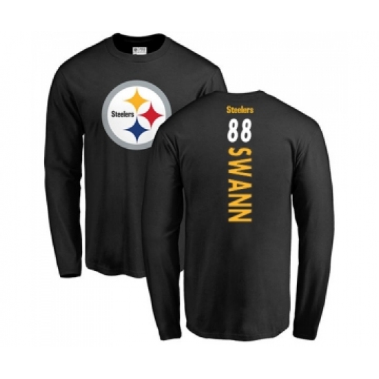 Football Pittsburgh Steelers #88 Lynn Swann Black Backer Long Sleeve T-Shirt