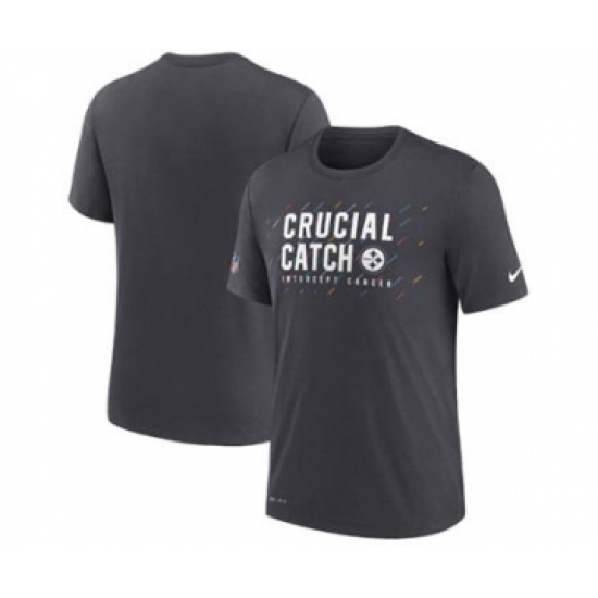 Men's Pittsburgh Steelers Charcoal 2021 Crucial Catch Performance T-Shirt