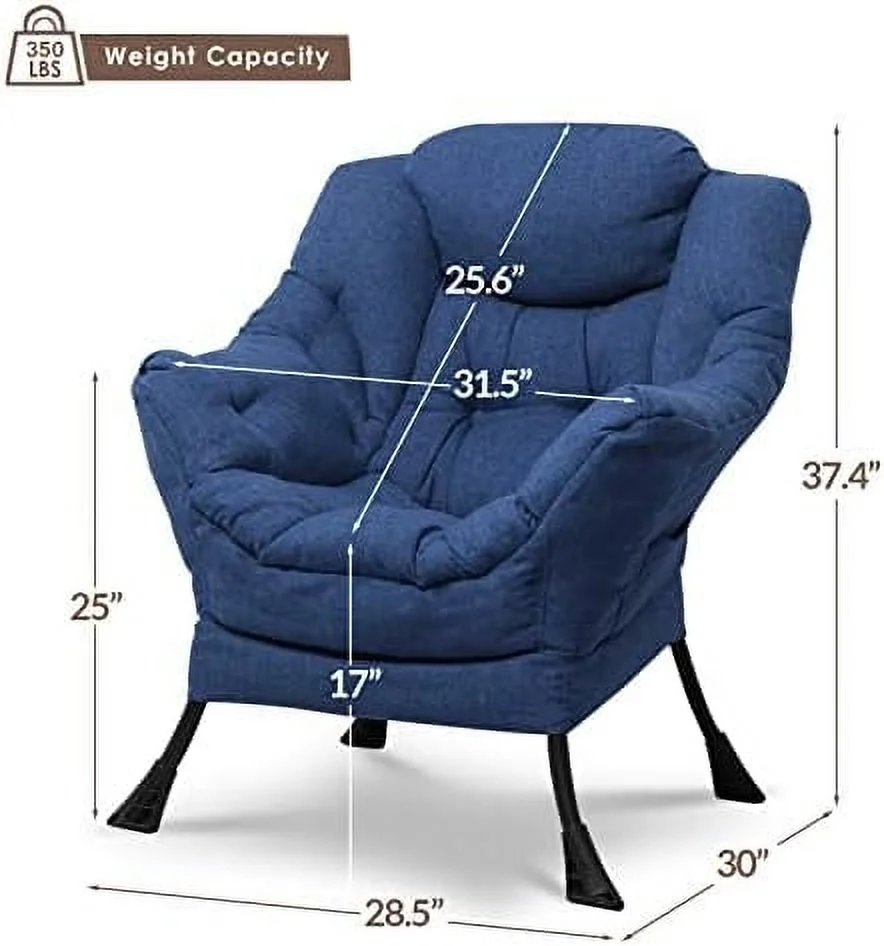 xrboomlife Modern Velvet Fabric Lazy Chair with Ottoman  Accent Contemporary Lounge Chair  Upholstered Single Leisure Sofa Chair with  Side Pocket  Armrests and Thick Padded Back for Livi - Curated Treasures Market