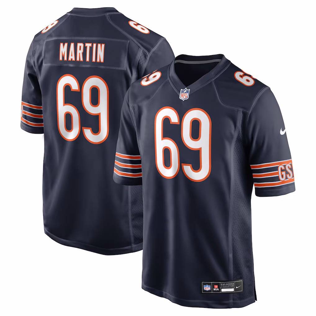 Men's Chicago Bears Jeremiah Martin Nike Navy Team Game Jersey