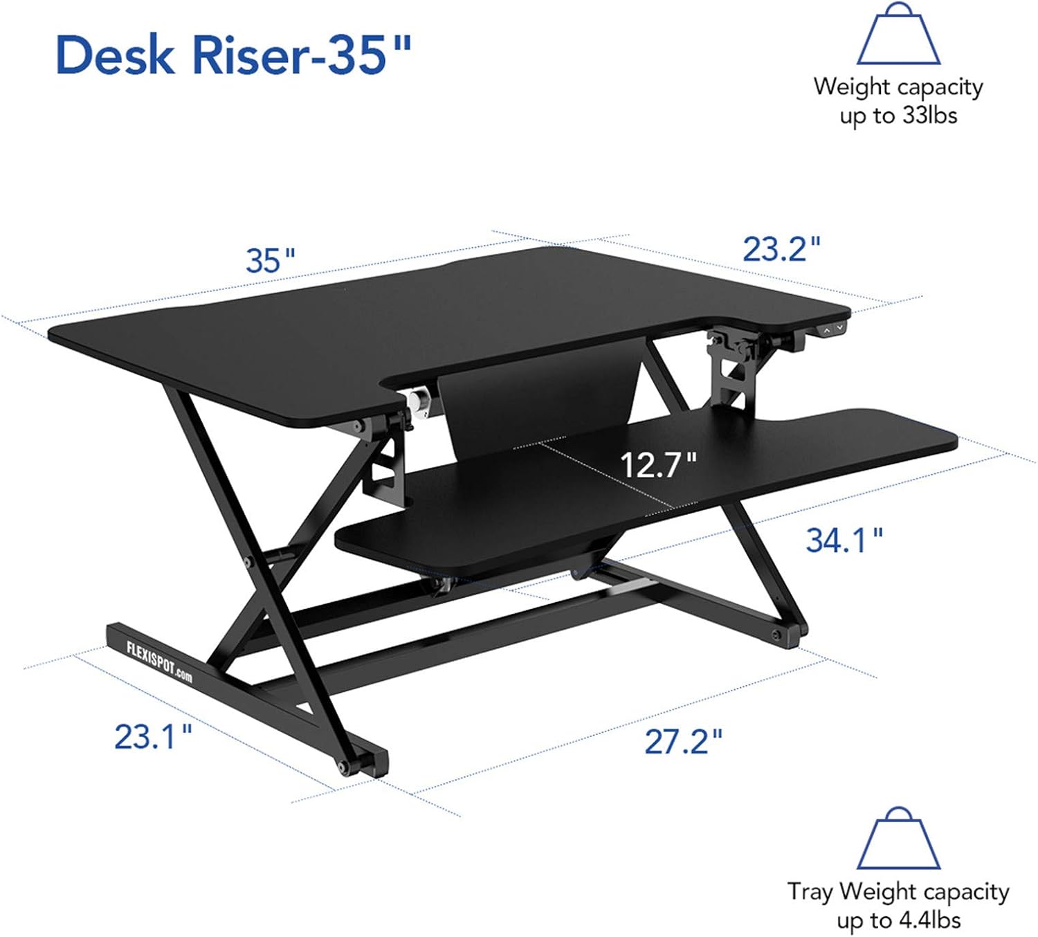 FlexiSpot Motorized Standing Desk Converter- 35
