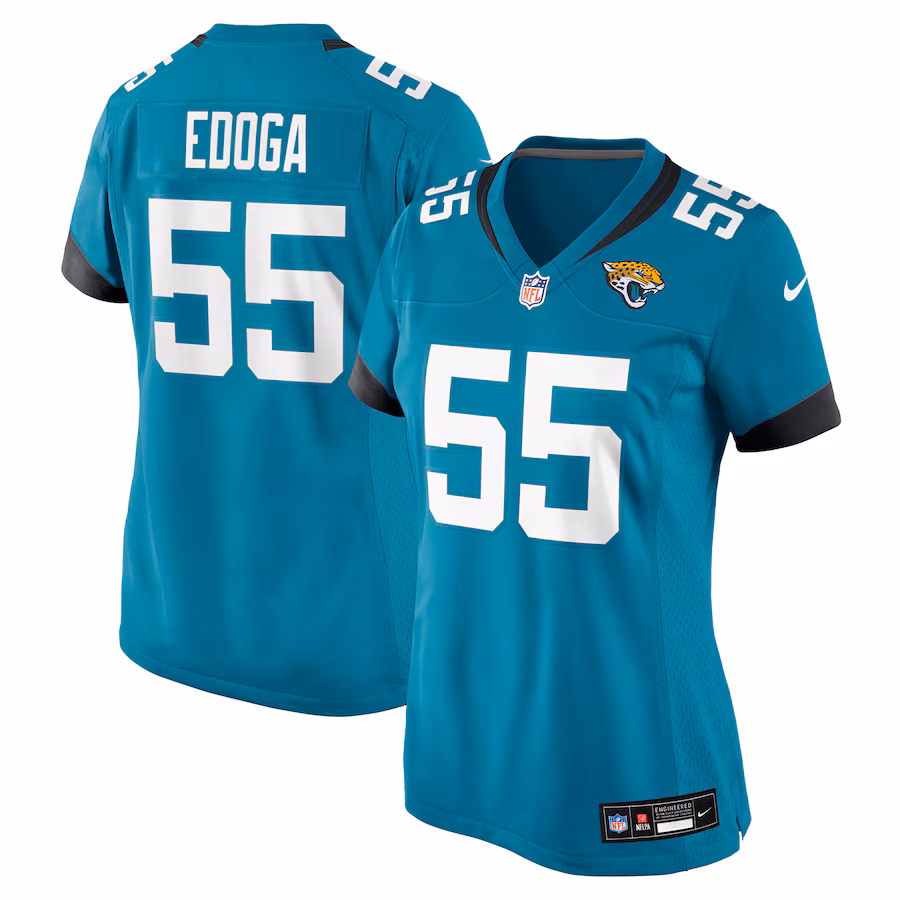 Women's Jacksonville Jaguars Chuma Edoga Nike Teal Team Game Jersey