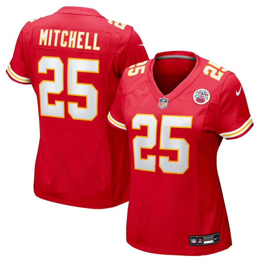 Women's Kansas City Chiefs Elijah Mitchell Nike Red Team Game Jersey