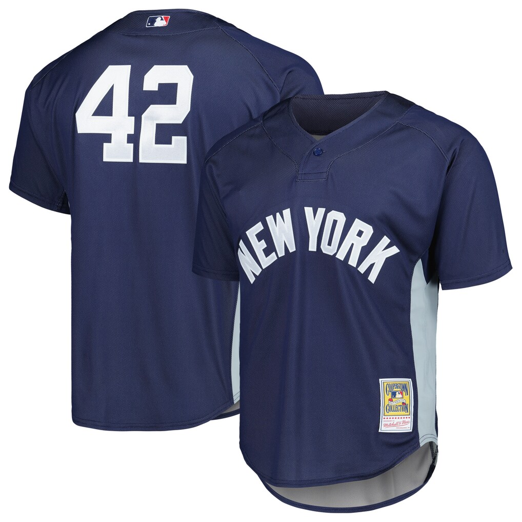 Men's New York Yankees Mariano Rivera Mitchell & Ness Navy Authentic Batting Practice Jersey