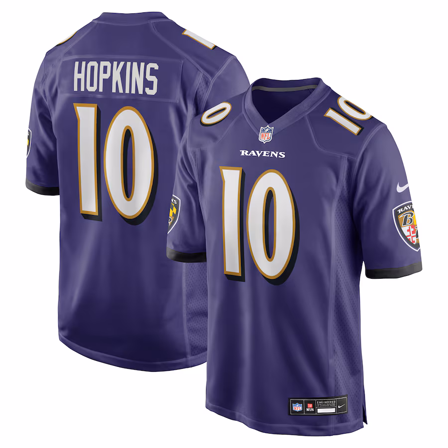 Men's Baltimore Ravens DeAndre Hopkins Nike Purple Team Game Jersey