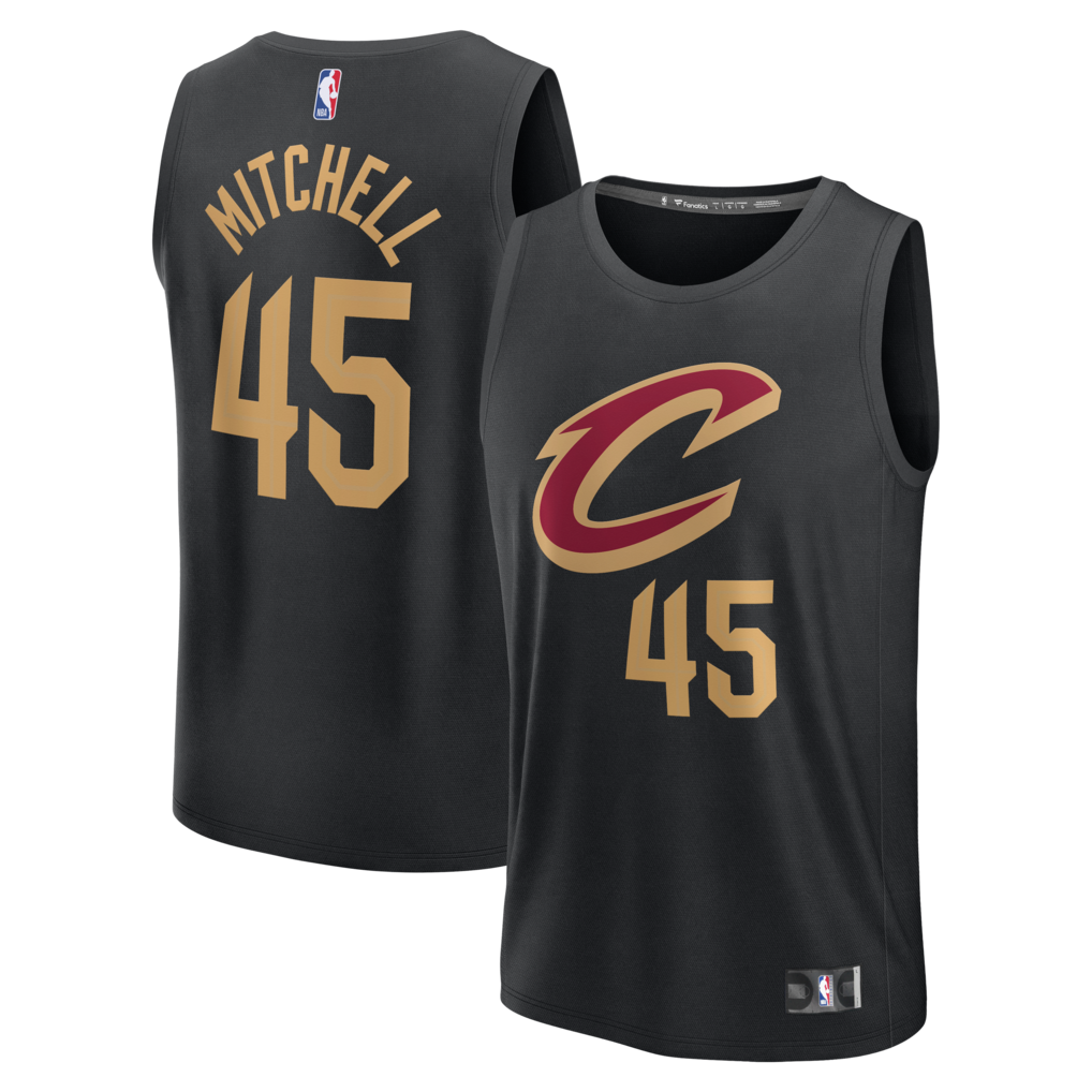 Youth Cleveland Cavaliers Donovan Mitchell Fanatics Black Fast Break Replica Jersey - Statement Edition