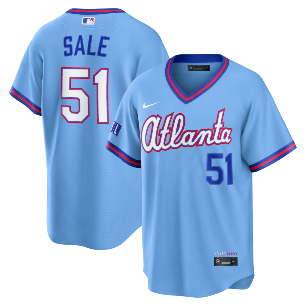 Men's Atlanta Braves Chris Sale Nike Powder Blue 2026 City Connect Stadium Jersey