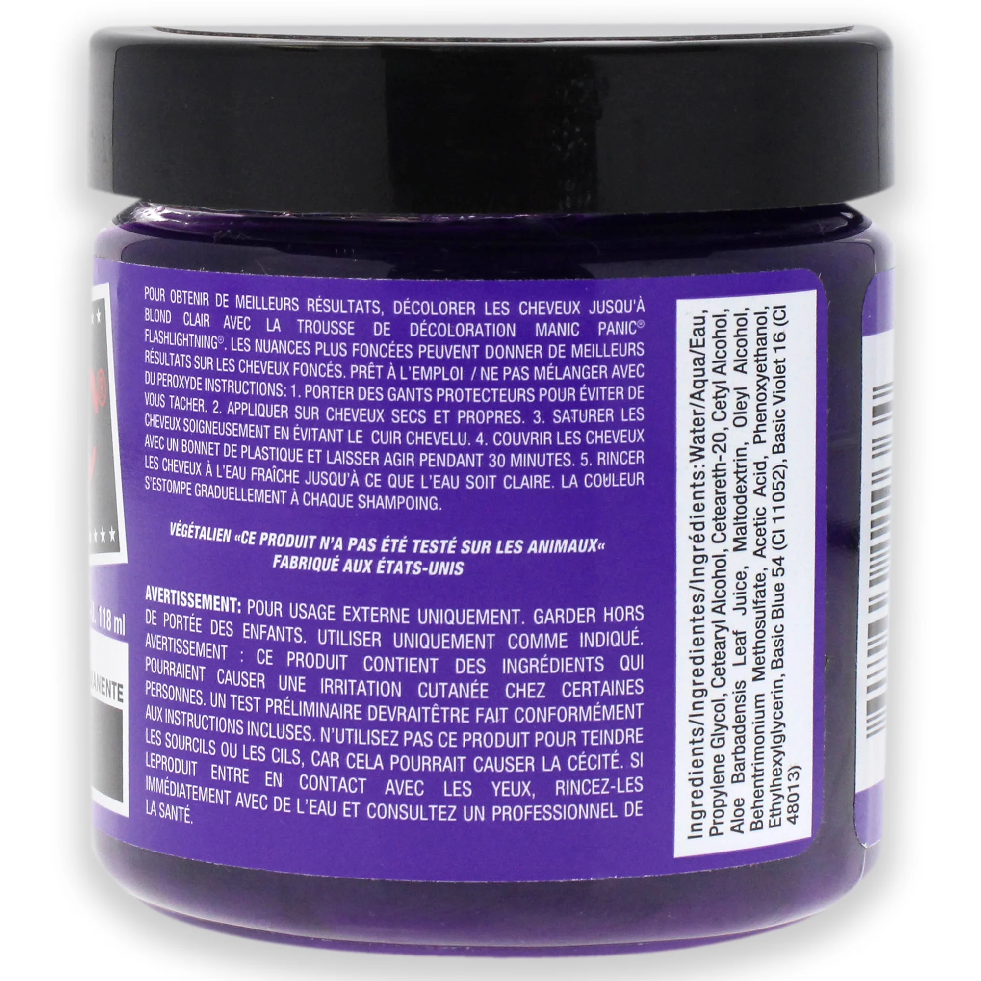 MANIC PANIC Electric Amethyst Purple Hair Dye - Classic High Voltage - Semi Permanent Bright Purple Hair Color With Violet And Blue Undertones - Vegan, PPD & Ammonia Free (4oz) - Curated Treasures Market