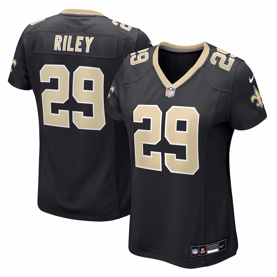 Women's New Orleans Saints Quincy Riley Nike Black Team Game Jersey