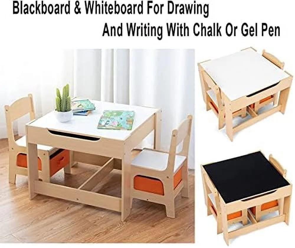 MQLIFEBOOM Table & Chair Set  3 in 1 Children Activity Desk Sets with  Drawer  Detachable Blackboard  Multifunctional Toddlers Entertainment Set Ideal for Painting  Reading & Writ - Curated Treasures Market