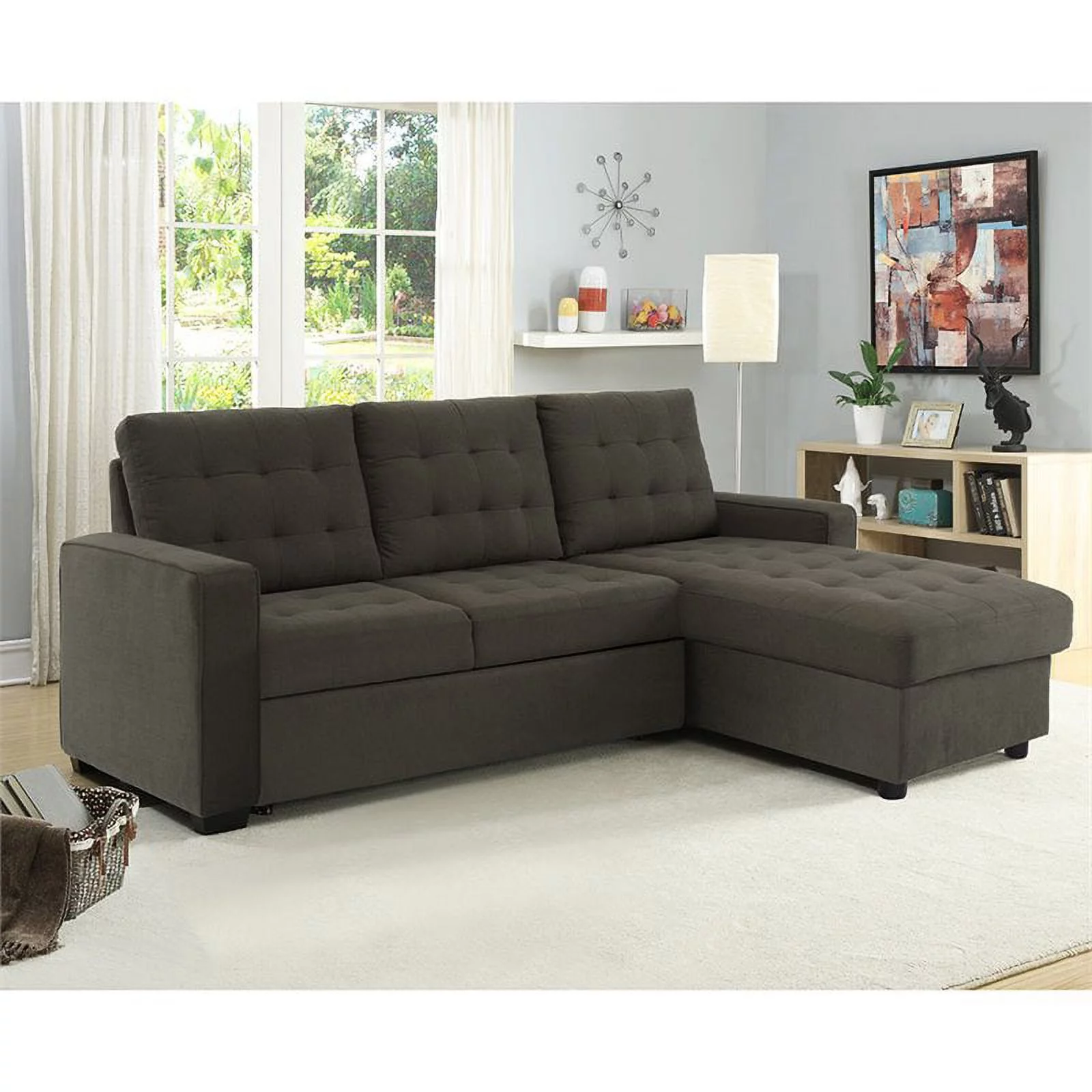 LifeStyle Solutions Serta Brampton Sleeper Sectional in Espresso