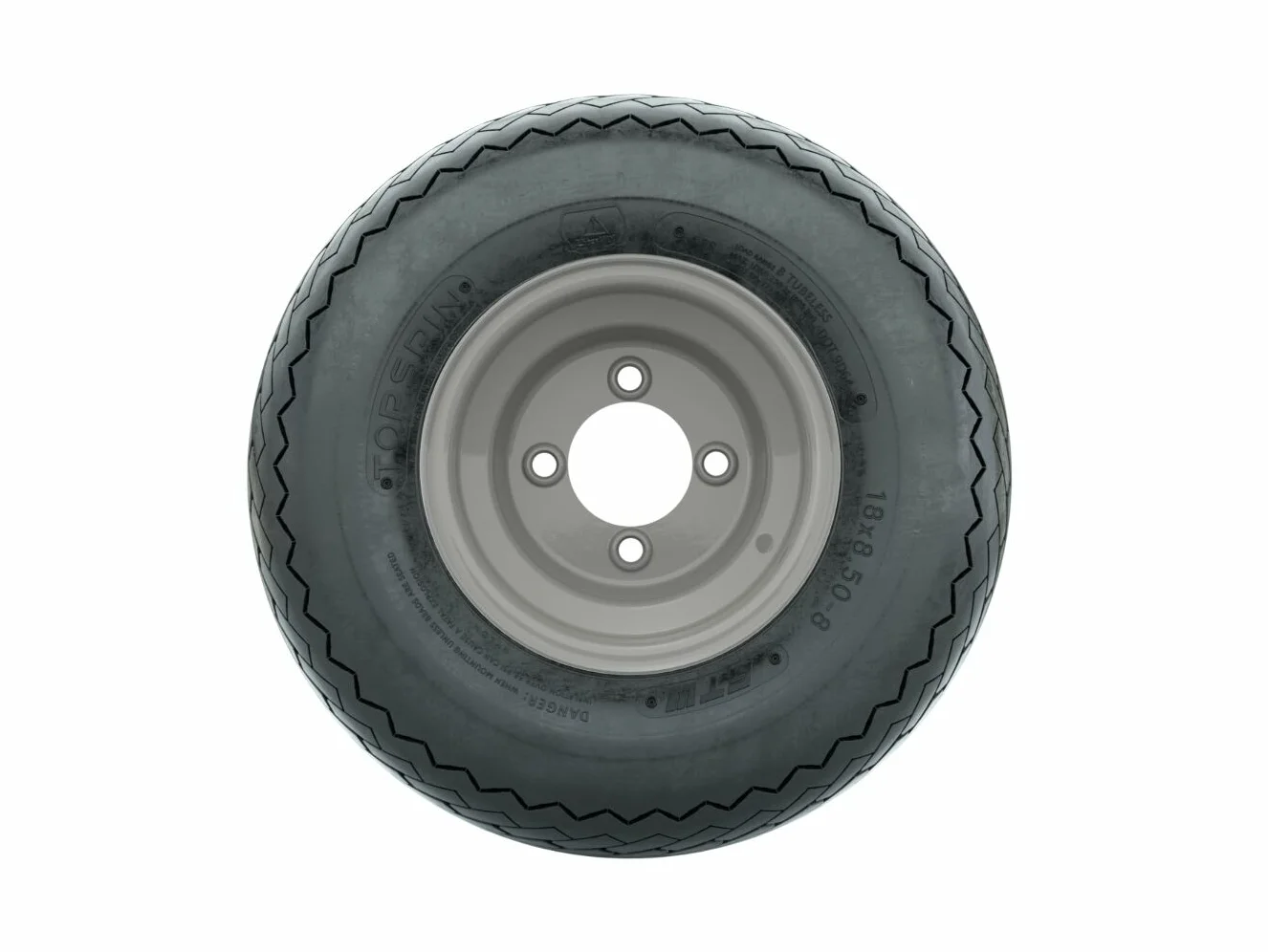 GTW 8 inch Steel Grey Golf Cart Wheel on 18x8.5-8 Topspin Sawtooth Golf Cart Street Tire|Set of 4 - Curated Treasures Market