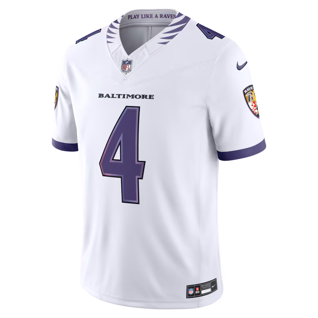Men's Baltimore Ravens Zay Flowers Nike White Vapor F.U.S.E. Stitched Limited Jersey