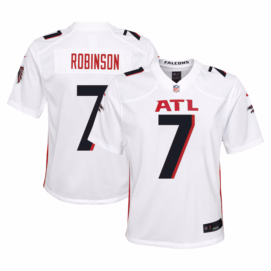Youth Atlanta Falcons Bijan Robinson Nike White Game Jersey