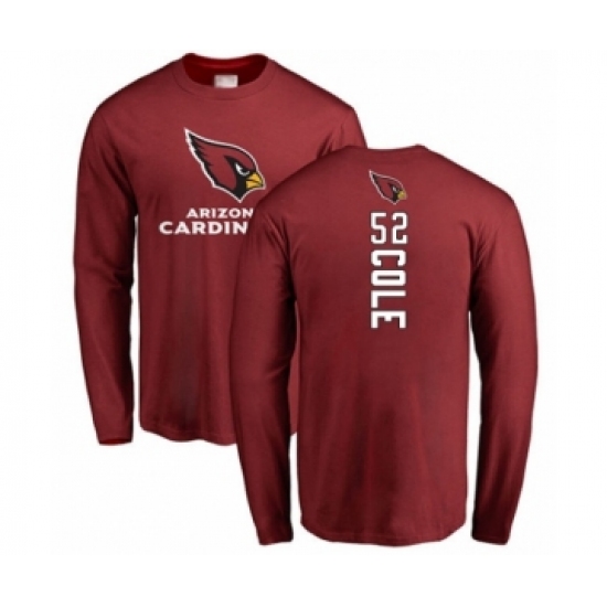 Football Arizona Cardinals #52 Mason Cole Maroon Backer Long Sleeve T-Shirt