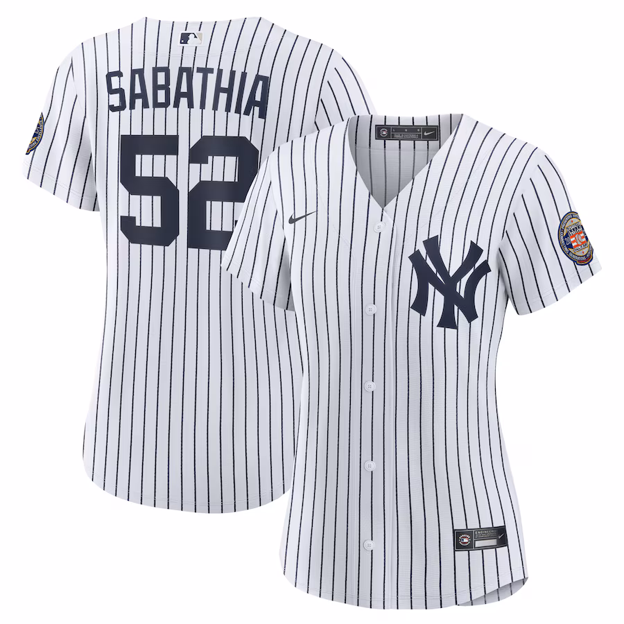 Women's New York Yankees CC Sabathia Nike White 2025 Baseball Hall of Fame Replica Jersey