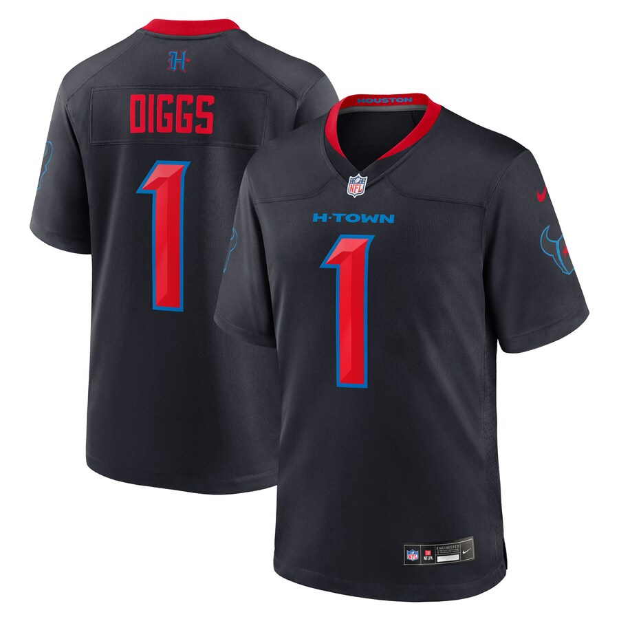 Men's Houston Texans Stefon Diggs Nike  Navy Alternate Game Jersey