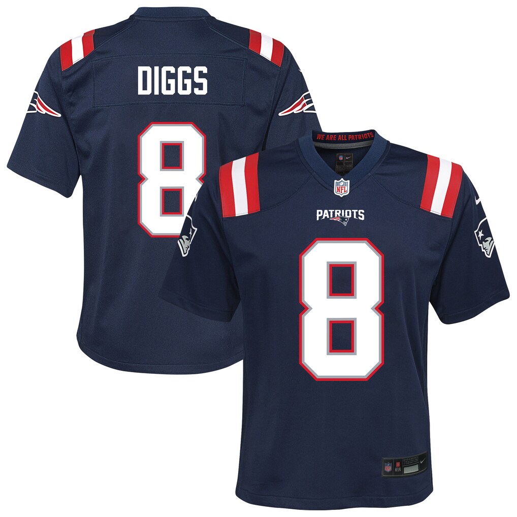 Youth New England Patriots Stefon Diggs Nike Navy Team Game Jersey