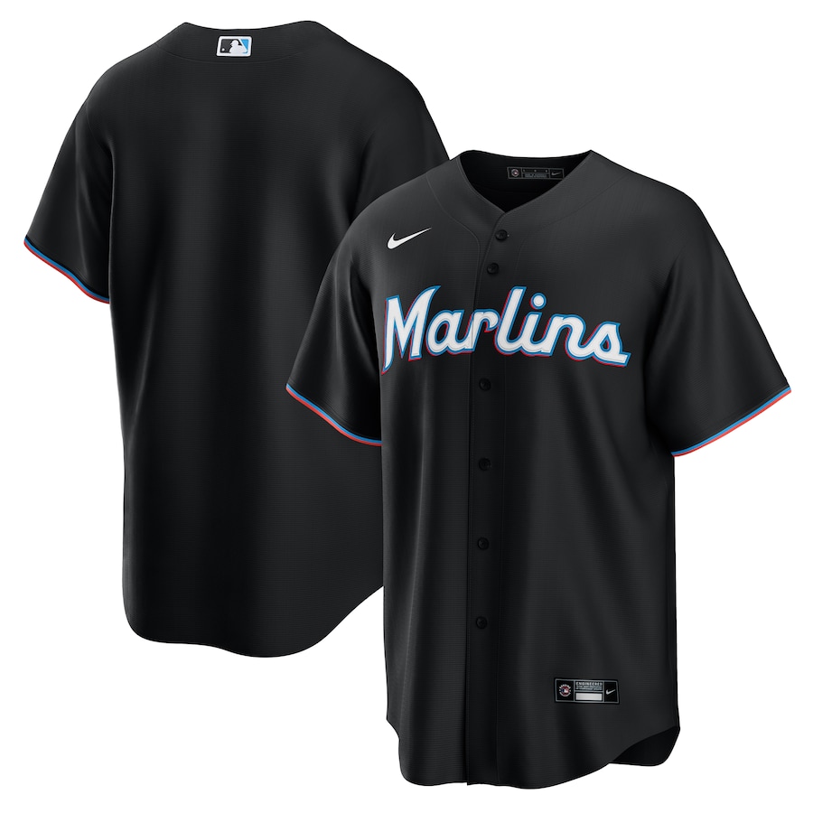 Men's Miami Marlins Nike Black Alternate Replica Jersey