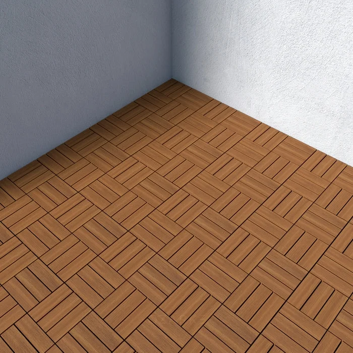 Ozarke DIY Wood Deck Tiles, 12 x 12 inches Waterproof Interlocking Wood Tiles, 16 Tiles (16Sq.Ft) - Natural Color - Curated Treasures Market