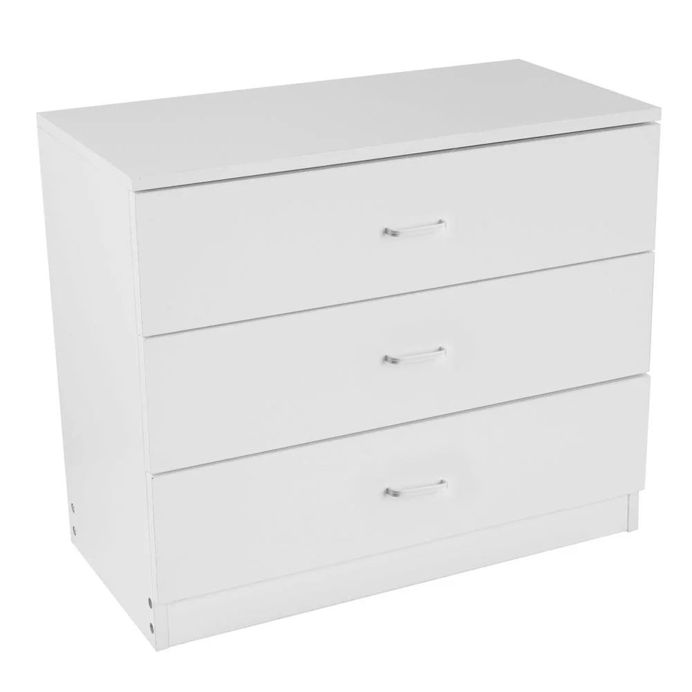 Zimtown MDF Wood Simple 3-Drawer Nightstands Drawer Dresser White