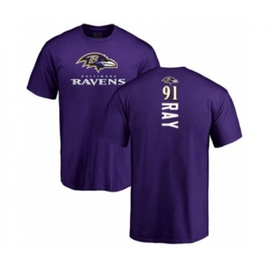 Football Baltimore Ravens #91 Shane Ray Purple Backer T-Shirt