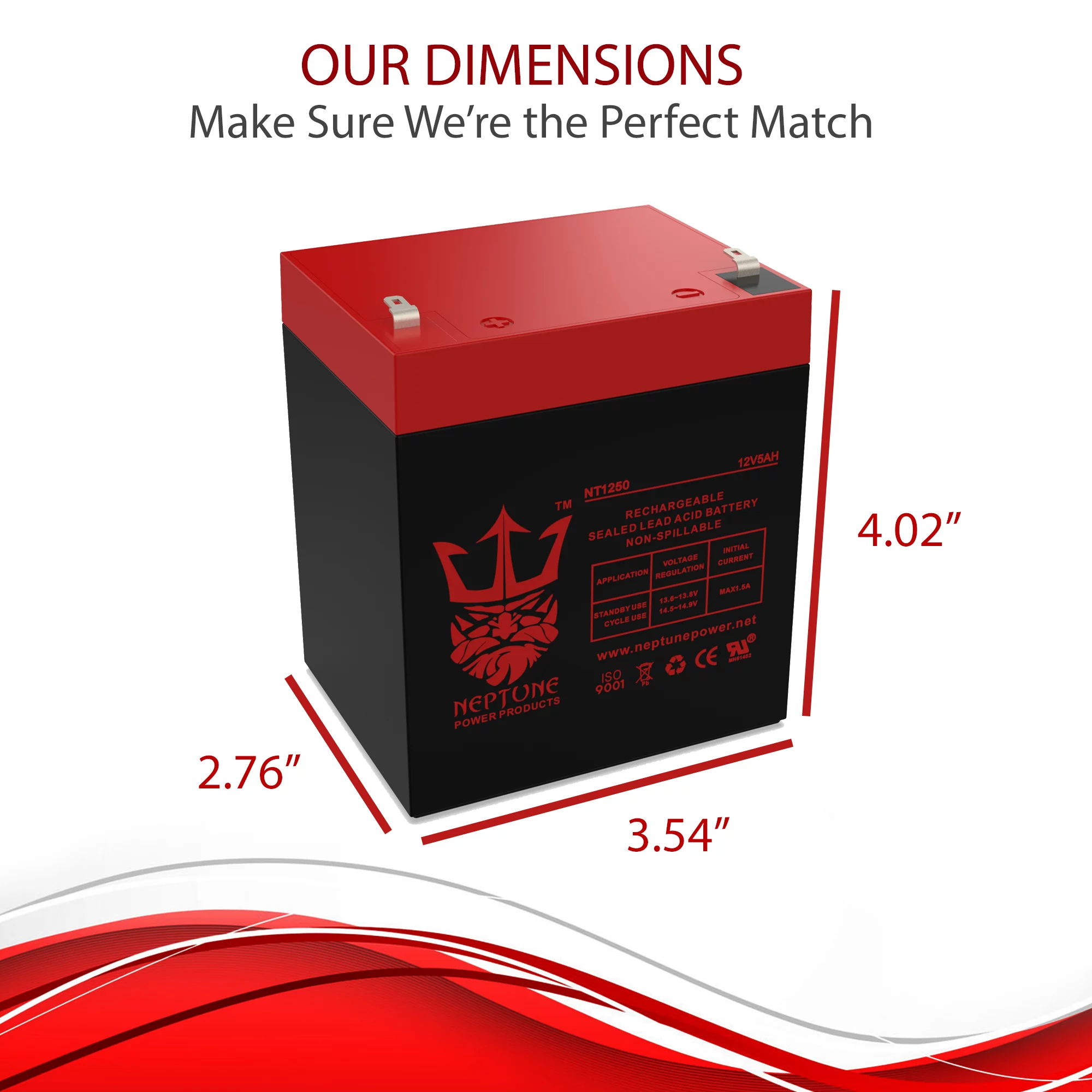 Ultra Tech IM-1240 12V 5Ah SLA Replacement Lawn Mower Battery by Neptune